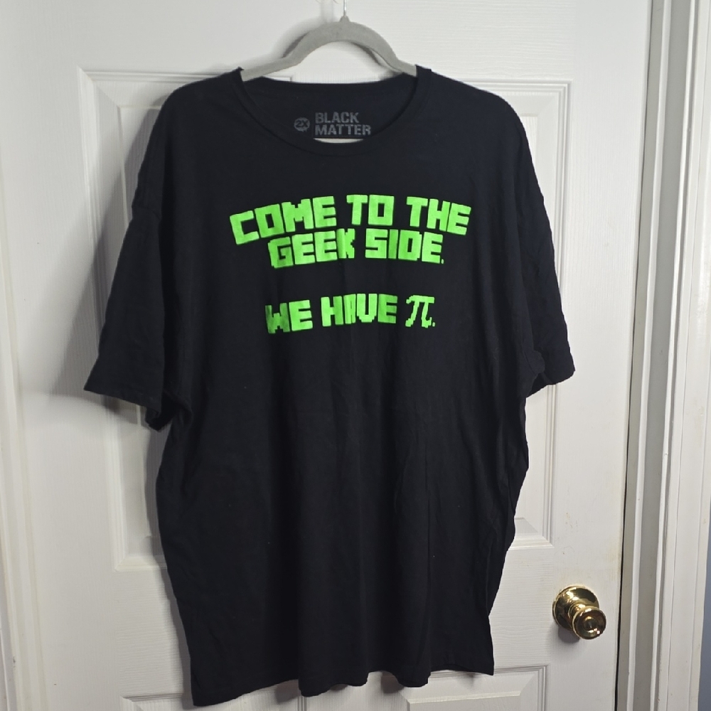 Black Matter Black Tee with Neon Green Geek Graphic